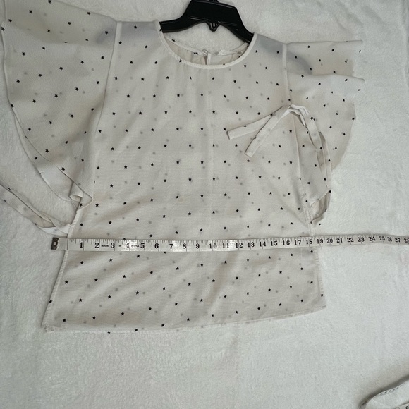 Elodie White Flutter Sleeve Blouse with Tie Front - Picture 9 of 14